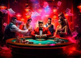 Multi-camera verification Multi-camera studio view confirming dealer shuffle and card legitimacy